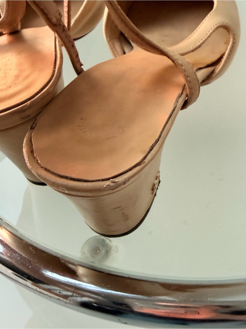 CHANEL Beige and Black Two-Tone Slingback Heels - Picture 5 of 12